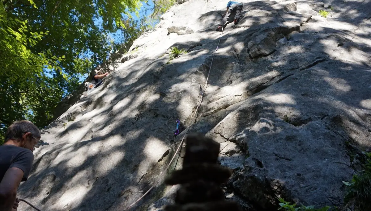 Klettern am Katastrophenfels bei Schneizlreuth | © DAV Laufen