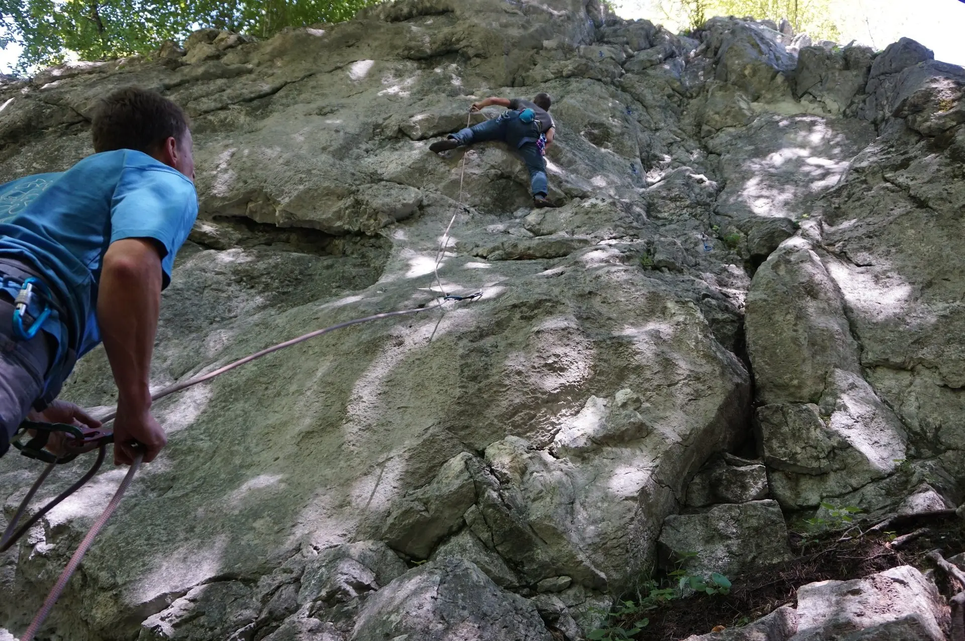 Klettern am Katastrophenfels bei Schneizlreuth | © DAV Laufen